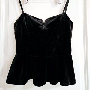 Express Black Crushed Velvet Tank